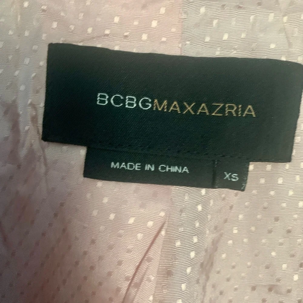 BCBG Maxazaria Pink Silk Tweed Silk Tie Blazer Size XS